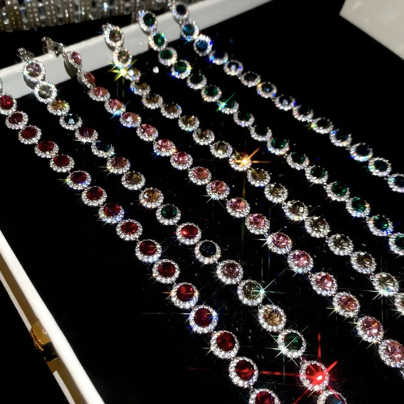 Bracelet élégant en perles serties de zircone cubique