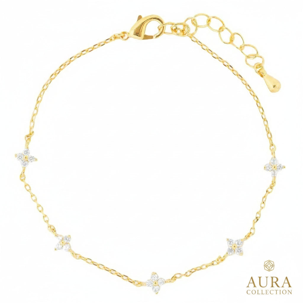 Bracelet à maillons au design géométrique Plaqué Or 18 carats