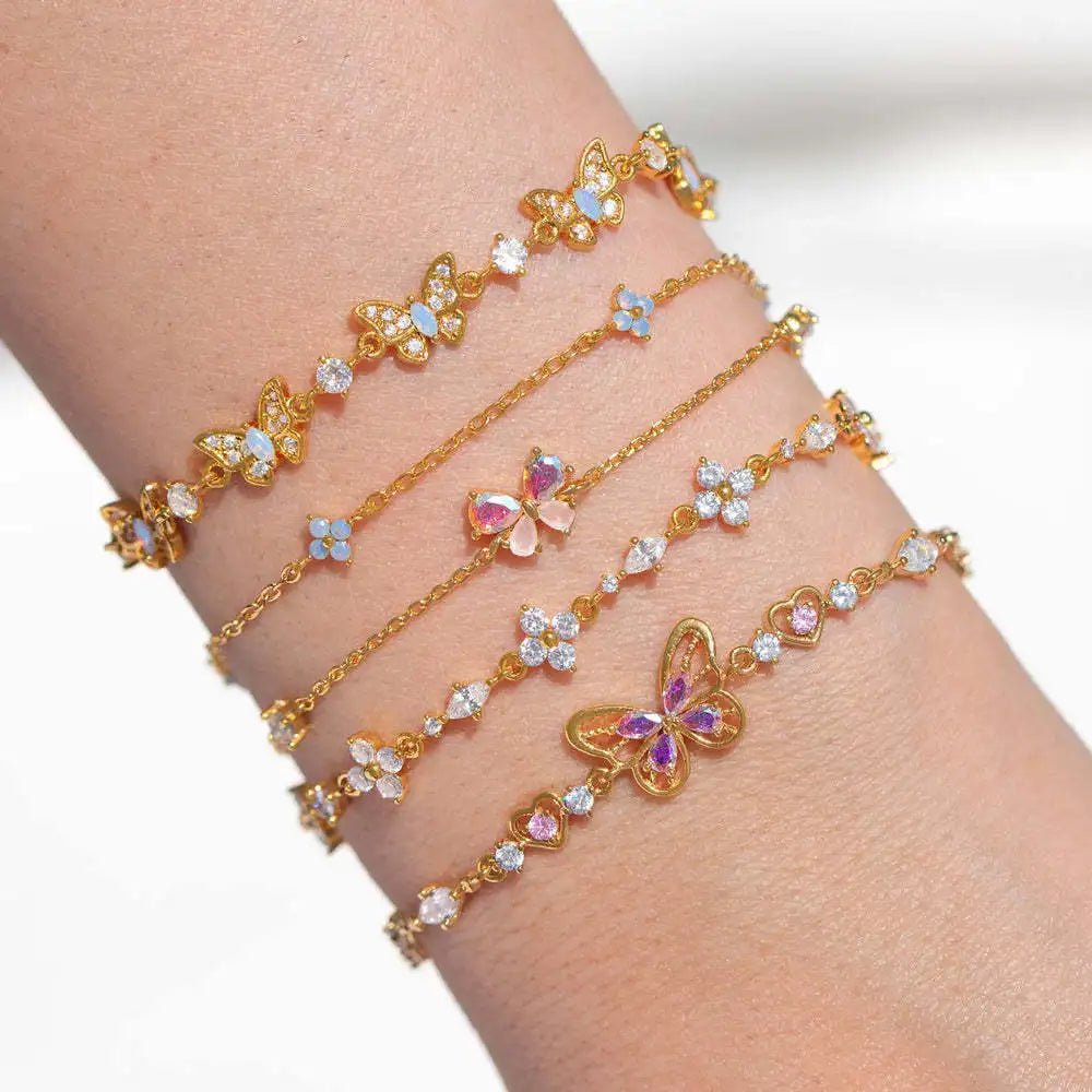 Bracelet à maillons au design géométrique Plaqué Or 18 carats