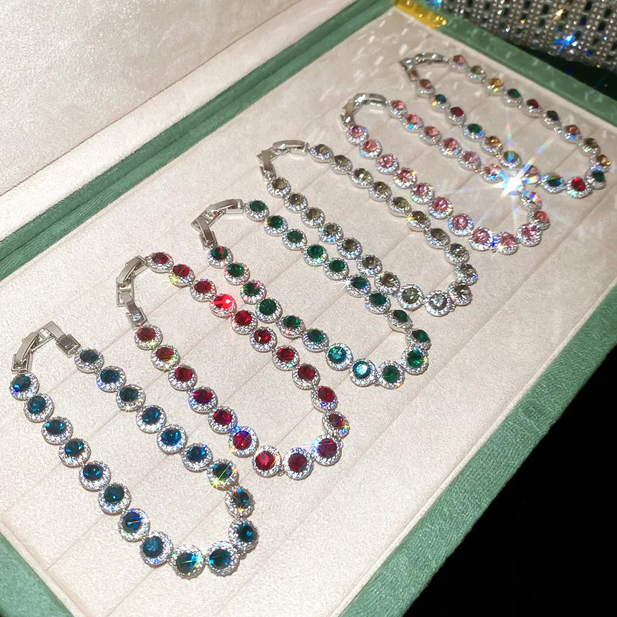 Bracelet élégant en perles serties de zircone cubique