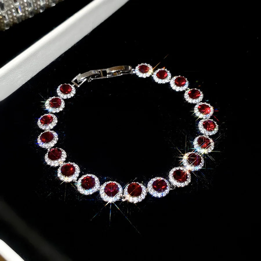 Bracelet élégant en perles serties de zircone cubique