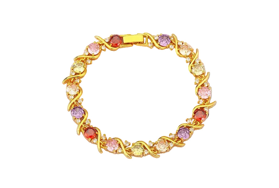 Bracelet à charms géométrique en zircon scintillant